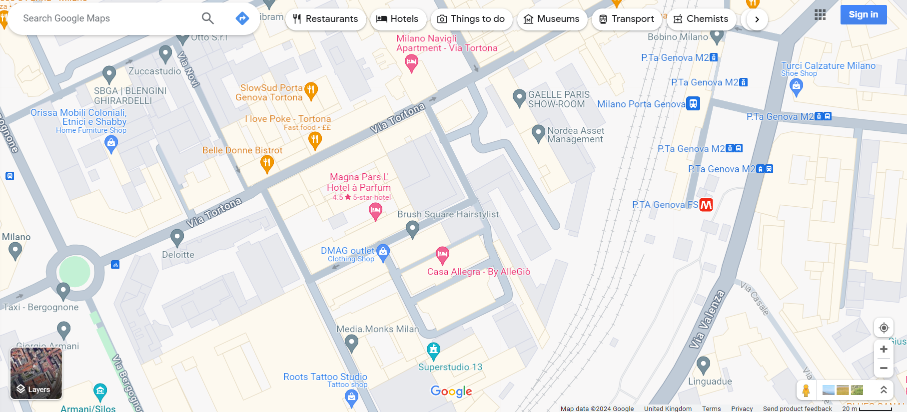 Map to Magna Pars, Milano1